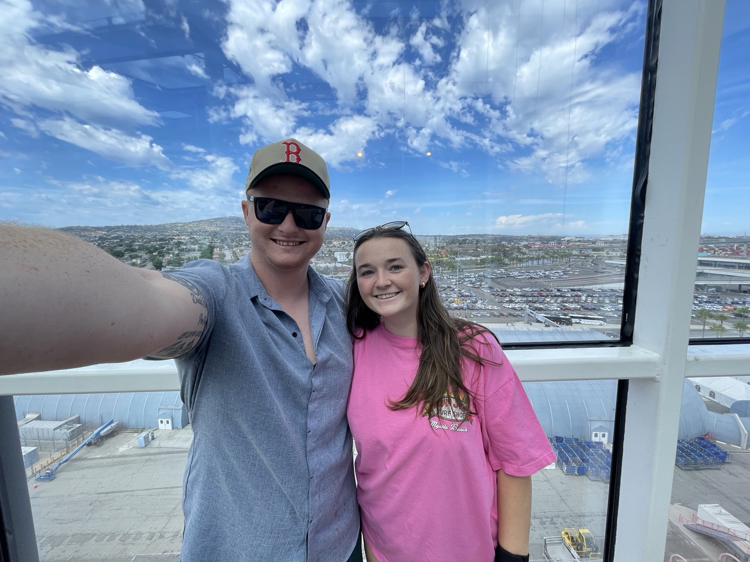 The Curtises taking a selfie during their travels